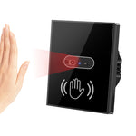 Wall-mounted Smart IR Light Switch Wave Infrared Sensor No Need Touch Tempered Glass Panel Switch Neutral Wire Needed
