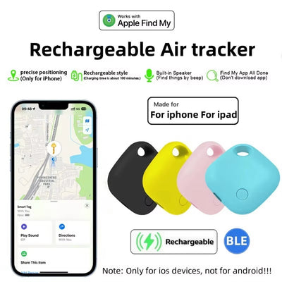 Rechargeable GPS Air Tracker Smart Tag Precise Positioning Works with Apple Find My APP Type-C Charging Locator Key Finder