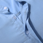 LinkMejor Men Breathable Stand-up Collar Silky Solid Color Shirts