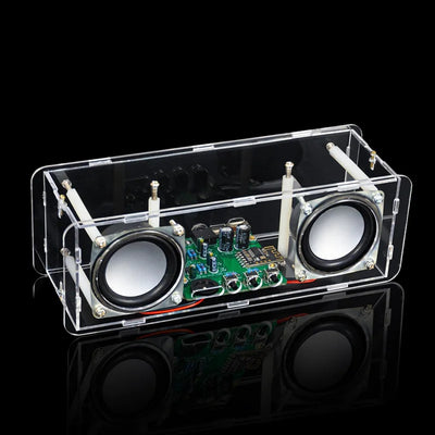 DIY Dual Channel Stereo Bluetooth Speaker Kit 3W Audio Output Transparent Acrylic Shell MH-M18 Bluetooth Module DC5V Soldering Assembly Electronic Components