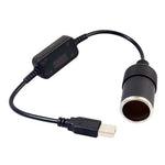 5V 2A USB To 12V Car Connection Cable Socket USB Male to Female Car Connection Cable Adapter Converter Fo Electronic Driving Recorder