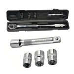5PCS Torque Wrench Set 28-210Nm Bi-Directional Heat-Treated Steel Includes 3 Sockets 1 Extension Bar High Precision Tool