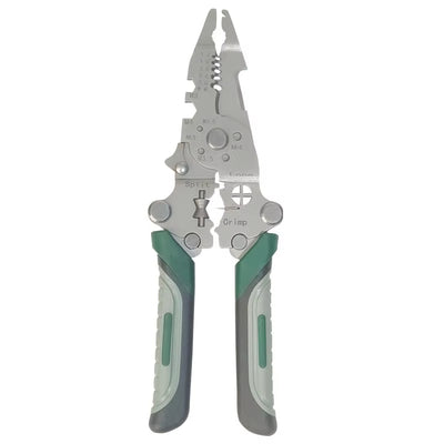 Foldable Wire Stripper Multifunctional Crimping Pliers Anti Slip Handle Metal Construction Precision Cutting Electrical Tool Adjustable Wire Diameter Scale Markings