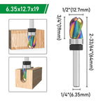 LinkMejor 1/4 Inch 6.35mm Shank Nano Coated Spiral Compression Flush Trim Router Bit Top & Bottom Bearing Milling Cutter for Wood MDF Decorative Panels