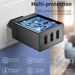 LinkMejor 30W 3-Port USB Charger 3USB-A QC3.0 2.0 Fast Charging Wall Charger Adapter EU Plug for iPhone 16 15 Pro 14 13 Pro Max for Samsung Galaxy Z Flip6 for Xiaomi 15pro for Huawei Mate XT