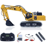 YI GONG 520 1/50 2.4G Full-Channel RC Car Screw Rod Excavator Alloy Bucket Track Simulation Engineering Electric Lifting Remote Control Construction Light Sound Vehicles Models Kids Children Toys
