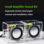 HU-023 Mini Crystal Speaker DIY Kit Dual Channel 3W Power Compact LED Music Spectrum Display Computer Phone Audio Desktop Speaker Assembly