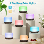 500ML Aromatherapy Diffuser Wood Grain Essential Oil Aromatherapy Humidifier with Remote Control for Home Office