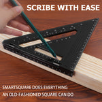 Aluminum Alloy Triangular Ruler Ambidextrous Medium Point 7 Inch Square Protractor Miter Tool for Carpenters Woodworking Drafting Engineering