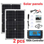 Monocrystalline Flexible Solar Panel Kit 30W 18V 12V 5V Dual USB 19.1% Conversion With 100A Controller Portable Outdoor Charger