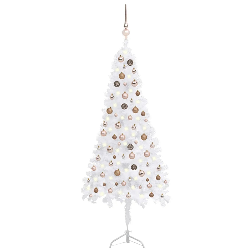 1.8m Artificial Christmas Tree with 150 LEDs, Easy Assembly Christmas Tree with Metal Stand and 230 Tips Decor for Home, Office, Party, Holiday Indoor Outdoor Decoration