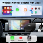 Wireless CarPlay Adapter Support Watch Video Online Netflix/YouTube/Tiktok For OEM Wired CarPlay Cars