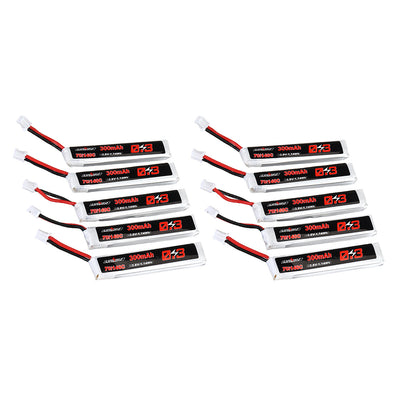 10Pcs URUAV 3.8V 300mAh 70C/140C 1S Lipo Battery PH2.0 Plug for Eachine TRASHCAN Snapper6 7 Mobula7