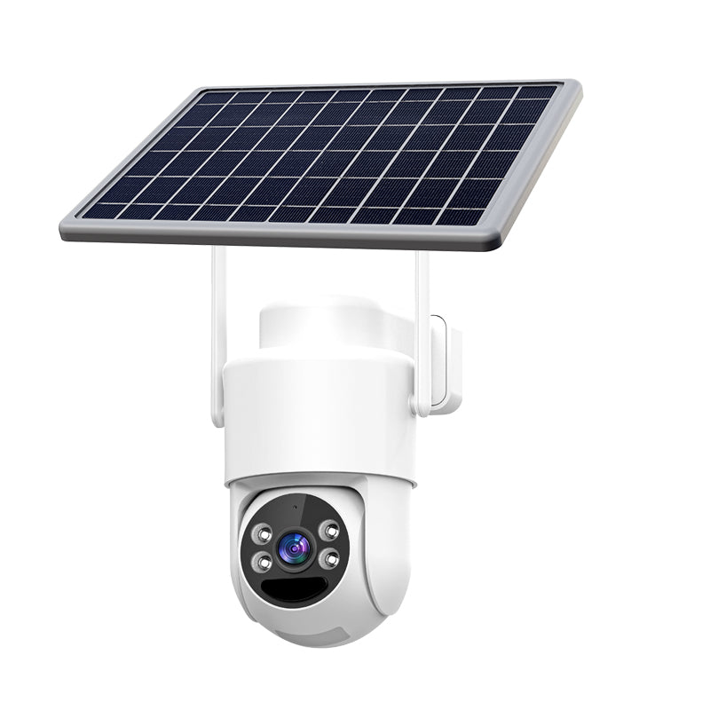 Guudgo 4MP HD Solar Powered Security Camera Video Surveillance Waterproof Full Color Night Vision WiFi Pan Tilt Two-Way Audio PIR Motion Camera