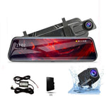 10Inch Touch Screen 1080P HD Front Rear Dual Camera Full-Screen Streaming Car Rearview Mirror Dashcam Dual Channel Recorder