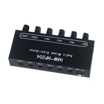 HAM-HP204 Stereo Audio Mixer Distributor Signal Selector 2 Input 4 Output 5X Magnification 3.5mm JRC NJM3414A DC 5-15V Volume Control