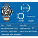 LinkMejor Chronograph Men Watch Casual Sports Fashion Calendar Analog Genuine Leather Wrist Watch