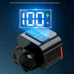 LinkMejor Bicycle Headlight Combo Kit Rechargeable Digital Display High Brightness 12 LEDs Mountain Bike Night Riding Light Set