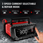 LinkMejor 6V 12V 24V 10A-30A Smart Repair Battery Maintainer Charger P30 Charging Charger for Car Motorcycle Boat Lead-Acid AGM Lithium LiFePo4 Battery