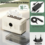 LinkMejor SMART Portable Mini Countertop Ice Maker 16 Solid Ice Cubes 15-20 Minutes Fast Ice Making Easy Ice Removal Low Noise for Home Office Camping Car Use