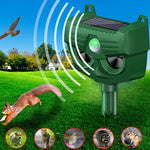 LinkMejor Solar Animal Repeller Ultrasonic Animal Repellent with PIR Motion Sensor and LED Flash Light For Cat / Mole / Dog / Squirrel / Deer / Fox