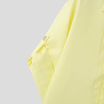 LinkMejor Mens Asymmetrical Pleated Short Sleeve Shirt Casual Solid Color Lapel Top for Male