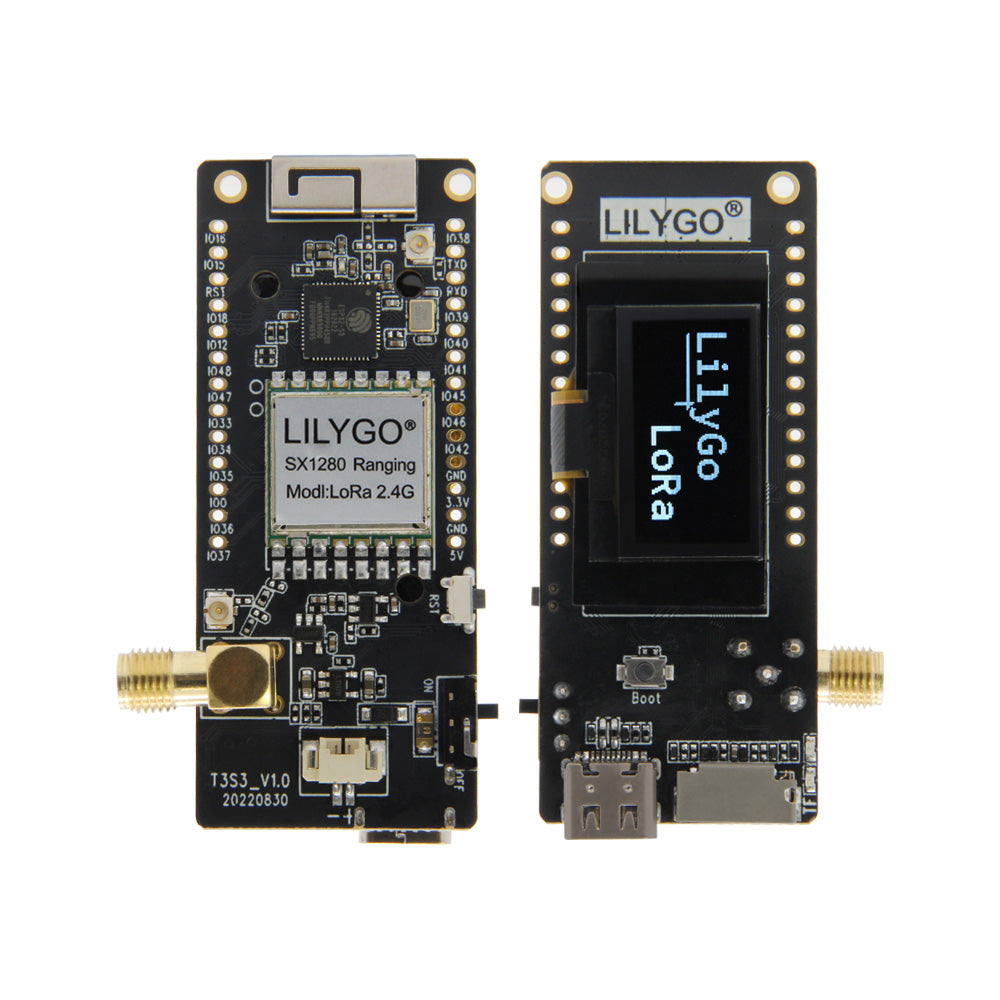 LinkMejor® T3S3 ESP32-S3 LoRa SX1262/SX1276 SX1280 2.4G Development Board WiFi Bluetooth Wireless Module 0.96 Inch OLED Display Type-C