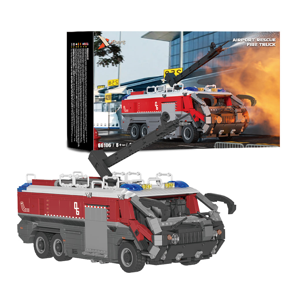 Xbert Brix 66106 Heavy Duty Airport Rescue Emergency Vehicle Fire Truck Model Building Block Assembly Kit 2776pcs Brick Set Collector's Engineering Model Kit for Adults Children Gift