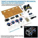 Smart AI Voice Electronic Biomimetic Mechanical Dog 2.4G Control Graphical Programming HXFB Visual Robotic Dog DIY Kit with 0.96 inch OLED Display for STEM Learning