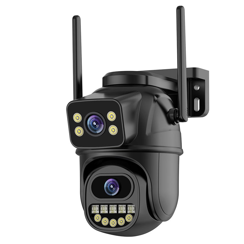 LinkMejor 6MP Dual Lens WiFi PTZ Security Camera Outdoor 5X Zoom Auto Tracking Full Color Night Vision Two Way Audio IP66 Waterproof Smart Home CCTV Surveillance Camera