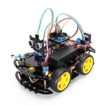 LinkMejor Automation Smart Robot Car Kit for Arduino Programming with Ultrasonic and Infrared Sensors Line Tracking Obstacle Avoidance DIY Educational STEM Kit