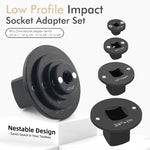 4Pcs Low Profile Impact Socket Adapter Set Cr-Mo Steel Drive Ratchet Adapter Magnetic Universal Adapter