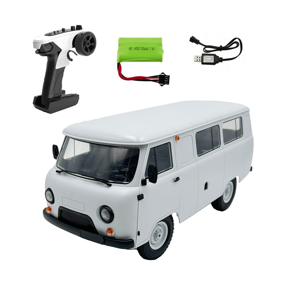 LinkMejor C-104 1/12 2.4G 4WD RTR Full-Scale OFF-Road Van Truck RC Car Vehicle Models Toy w/ Light Full Proportional Control UAZ-452 Bread Loaf Officially Licensed
