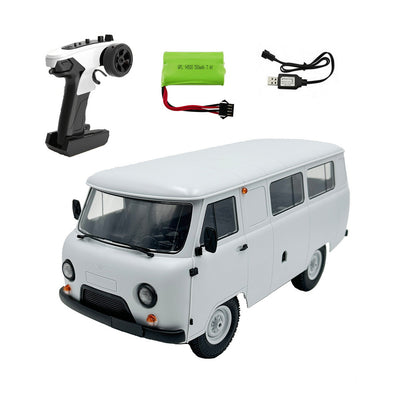 LinkMejor C-104 1/12 2.4G 4WD RTR Full-Scale OFF-Road Van Truck RC Car Vehicle Models Toy w/ Light Full Proportional Control UAZ-452 Bread Loaf Officially Licensed