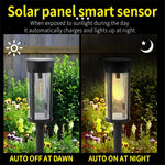 Elfeland 2PCS Solar Pathway Warm Lights Outdoor Waterproof Solar Powered Garden for Walkway Yard Backyard Landscape Lighting Decorative