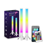 LinkMejor 2Pcs Smart RGB LED Light Bars 360° Surround Lighting Music Sync Bluetooth APP Control Timer LED Ambient Lamp Gaming Room Decorations