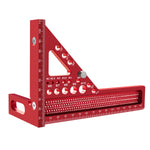 LinkMejor 3D Multi-Angle Measuring Ruler Square Ruler Hole Drawing Ruler Metric Scale Carpenter Woodworking Layout Tool
