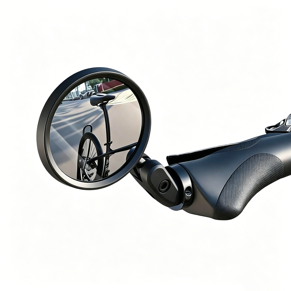 WEST BIKING Bicycle Bar End Mirror 62mm HD Convex Wide Angle Lens 360 Adjustable Lightweight Nylon Handlebar Side Mirror for Road Mountain Bike Cycling Safety