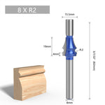 8mm Tungsten Carbide Router Bits Set Woodworking Cutter Tools Double Bearing R1.5 R2 R2.5 R3 R4 Smooth Cutting Edges