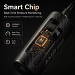 LinkMejor AM9 Pro Mini Bike Pump 130 PSI Portable Electric Tire Inflator with 2-in-1 Tail Light LED Display for MTB Road Bicycle