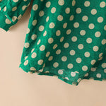LinkMejor Women Summer Casual 3/4 Sleeve Blouses O Neck Polka Dot Loose Ladylike Shirt Top