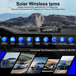 Wireless Car TPMS Tire Pressure Monitoring System External Sensor Solar Power Auto Security Alarm Systems Tire Pressure Digital LCD Display