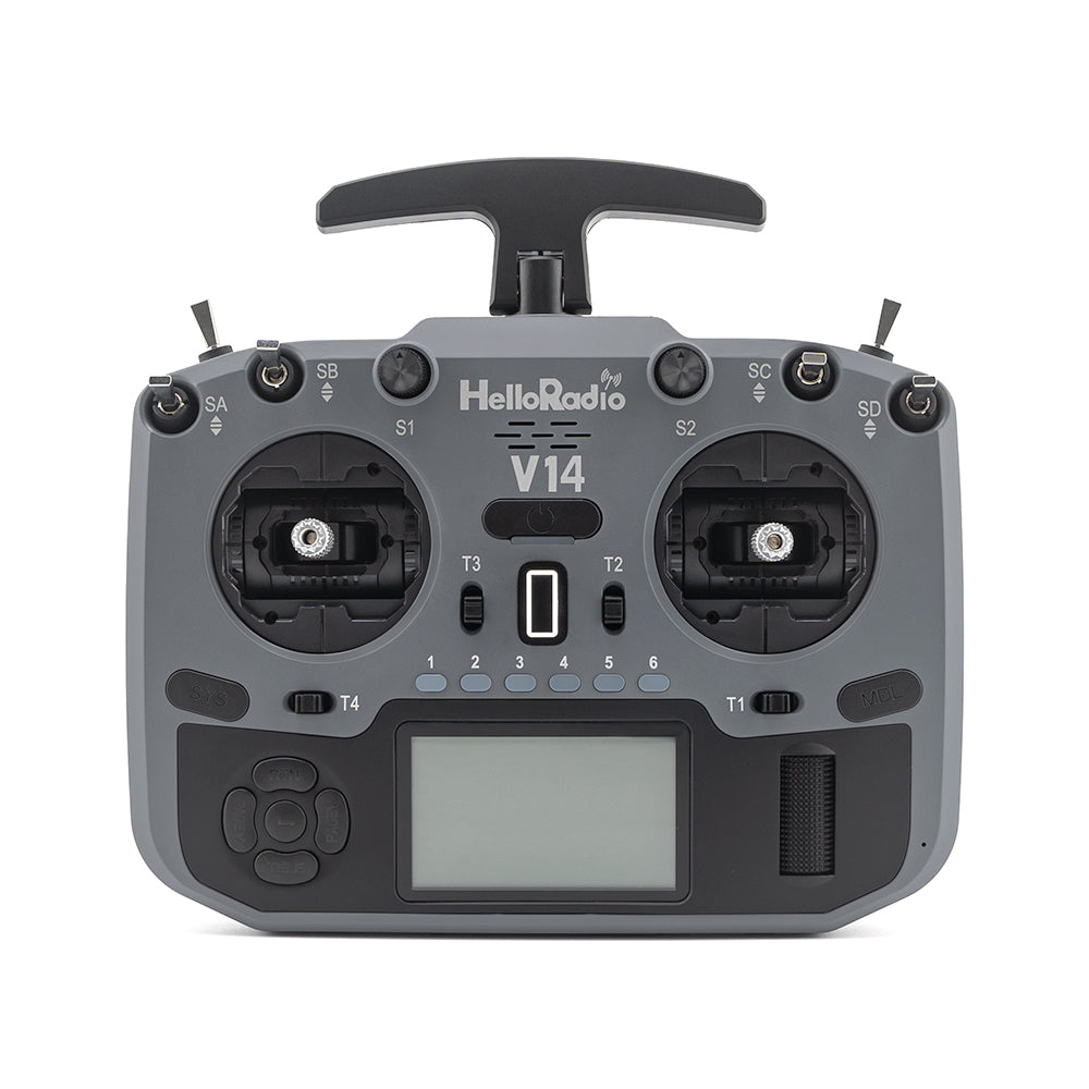 HelloRadioSky V14-P 2.4GHz Built-in 1000mW ELRS Hall Sensor Gimbal Open Source EdgeTX LCD Screen Radio Transmitter for FPV Racing Drone