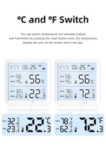 Smart Wireless Temperature Humidity Sensor with Advanced Bluetooth/WiFi Technology Adjustable Modes Low Power Consumption Ideal for Remote Home Monitoring and Smart Home Automation