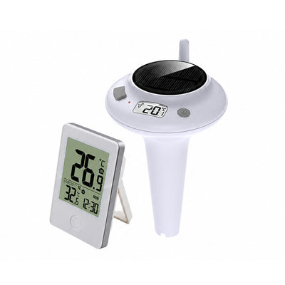3351AT Solar Wireless Pool Water Temperature Thermometer 433MHz 60m Range Solar And Type-C Charging Celsius/Fahrenheit Floating Thermometer