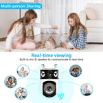 1080P HD Dual Lens WIFI IP Camera 200W Pixels 350° Pan 90° Tilt View Angle Intelligent Night Vision Motion Detect App Remote Control for Home Surveillance Security