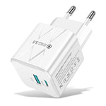 BK-315 PD25W 2-Port USB PD Charger USB-A+USB-C PD QC3.0 Fast Charging Wall Charger Adapter EU Plug for iPhone 16 16 Pro 15 Pro Max 14 13 for Huawei Mate 70 Pro for Xiaomi 15pro