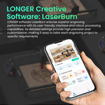 [EU/US/BR/UK Direct] LONGER RAY5 5.5W Laser Engraver Newly Upgraded Version 24000mm/min Engraving Speed 0.08x0.08mm Laser Spot 3.5 inch Touch Screen 400x400mm Working Area Offline Carving 32-Bit Chipset WiFi Connection Support AI Lightburn