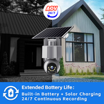 V380 6MP WIFI/4G AOV Solar Powered Security Camera Wireless Outdoor WiFi PTZ  Home HD Night Vision Motion Alarm Two Way Audio IP66 Waterproof Smart Home Surveillance Cameras