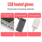 LinkMejor USB Heated Gloves 3-Level Adjustable Temperature Thermal Windproof Touchscreen Cycling Winter Gloves for Outdoor Snowboarding Camping Fishing